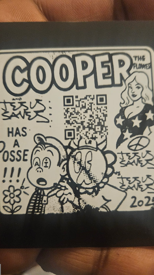 Polaroid JESUS SAVE NYC X COOPER THE FLOWER. COLLABORATION STICKER (5 stickers)