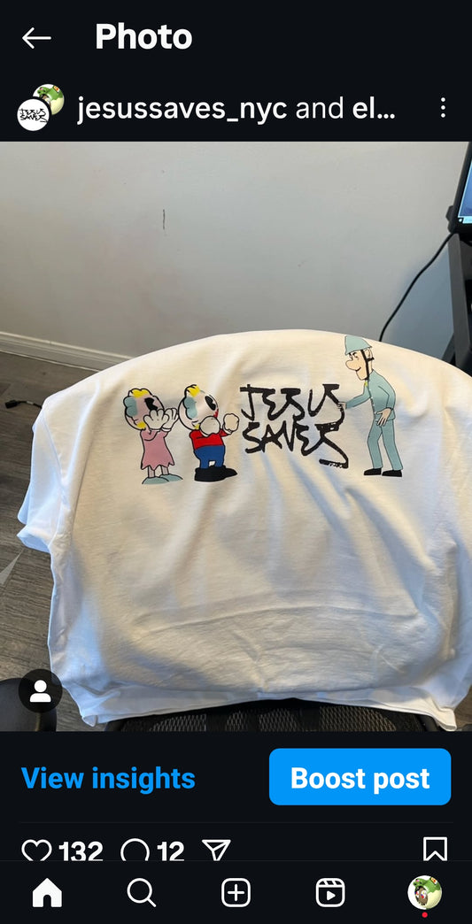 JESUS SAVES NYC MEET COOPER THE FLOWER (L.A) T-SHIRT (PRE ORDER)2025!!!